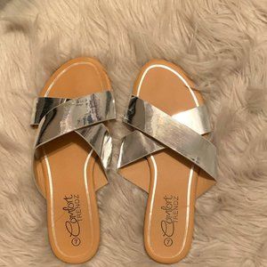Silver Slide Slippers